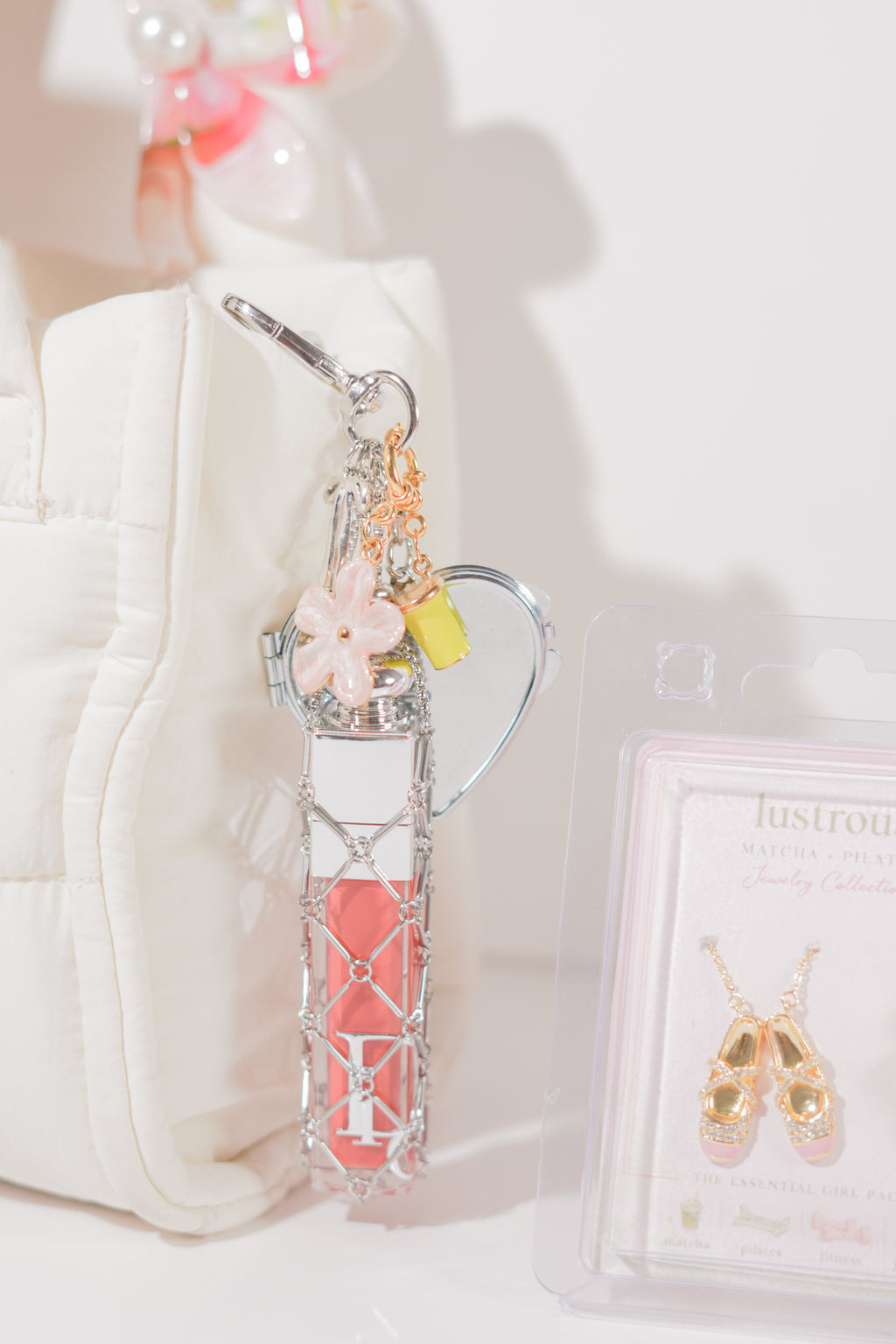 Lipstick holder + matcha mirror charms