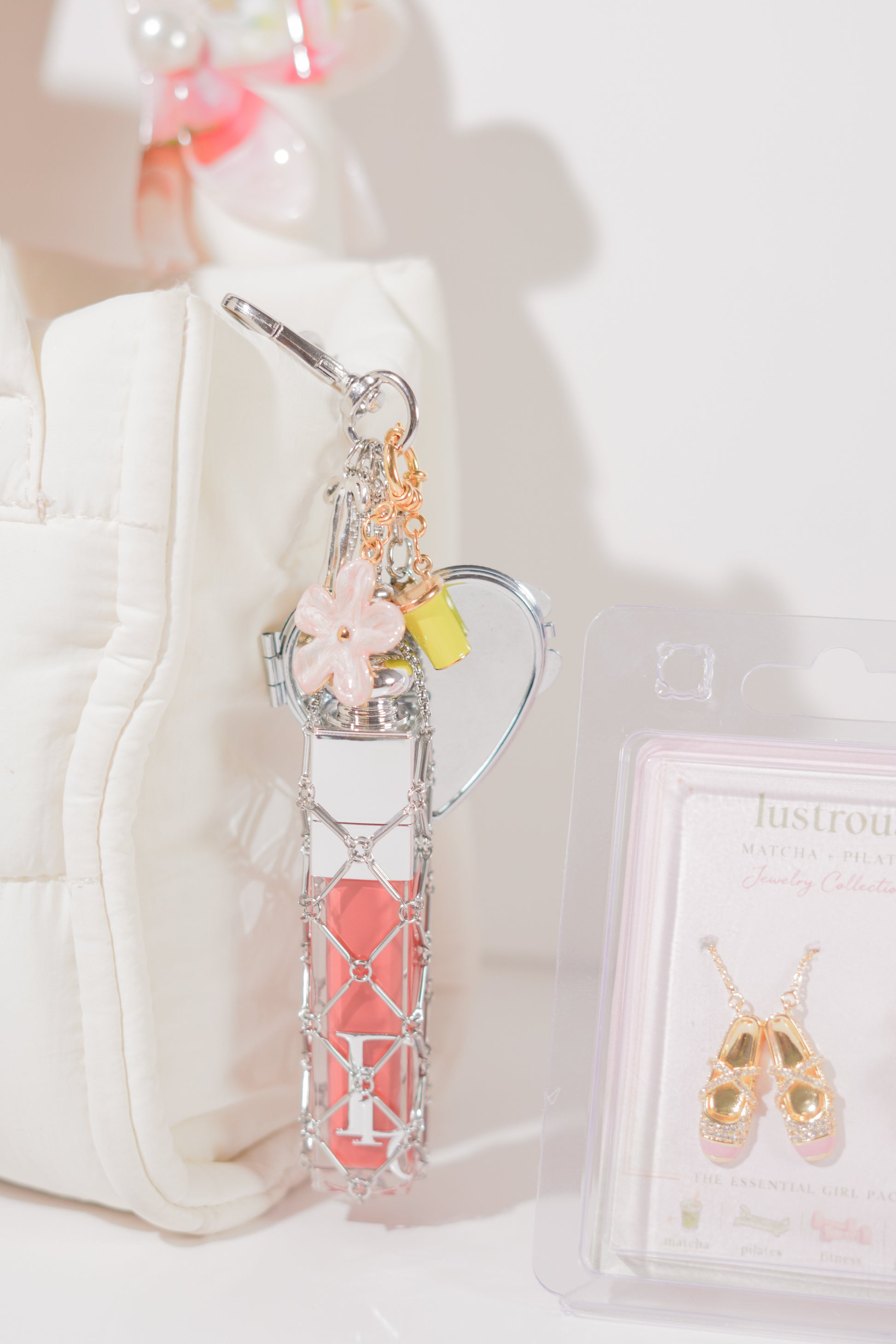 Lipstick holder + matcha mirror charms