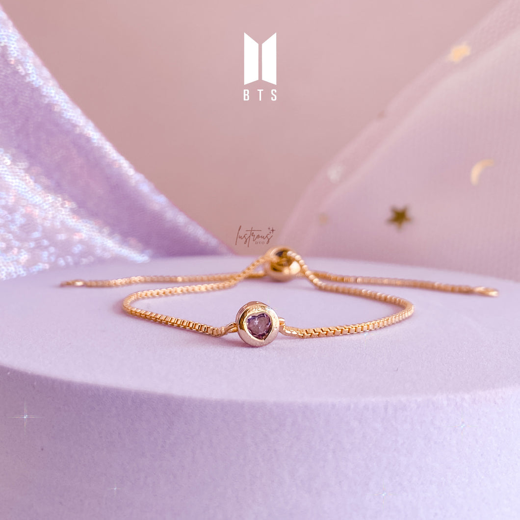 BTS Minimalist Purple Heart Bracelet